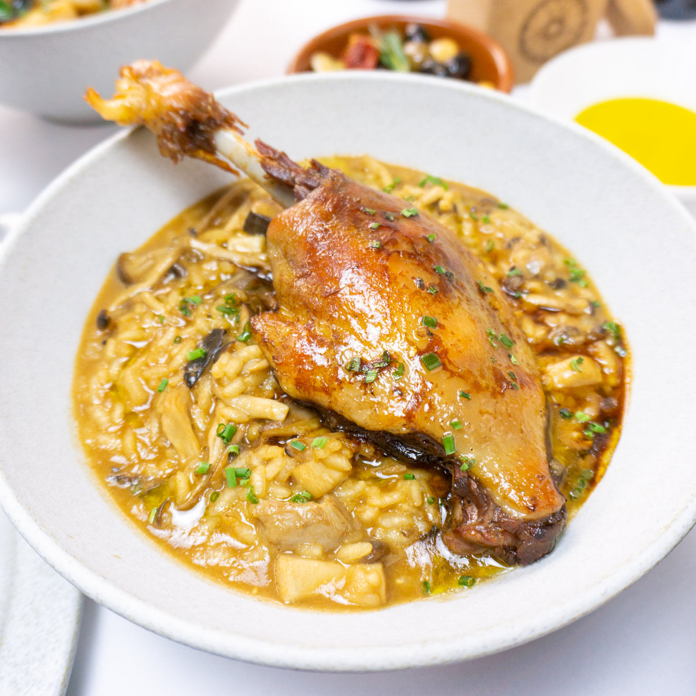 Risotto au canard & champignons sauvages